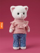Soft toy, Lucky Kitty, Lucky Sophie: Denim Hearts 38 cm (1/4)