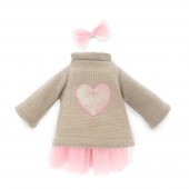 Plush toy, Lucky Doggy, Clothing set: Pink Heart