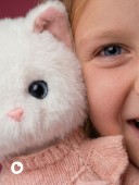 Soft toy, Lucky Kitty, Lucky Sophie: Denim Hearts 38 cm (1/4)