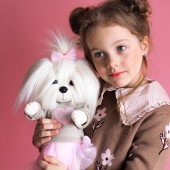 Plush toy, Lucky Doggy, Lucky Mimi: Pink Heart 38cm (1/4)