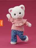Soft toy, Lucky Kitty, Lucky Sophie: Denim Hearts 38 cm (1/4)