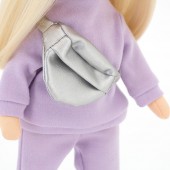 Mia in a purple tracksuit