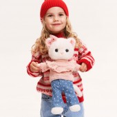 Soft toy, Lucky Kitty, Lucky Sophie: Denim Hearts 38 cm (1/4)