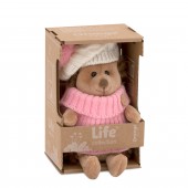 Plush toy, Fluffy the Hedgehog in white/pink hat